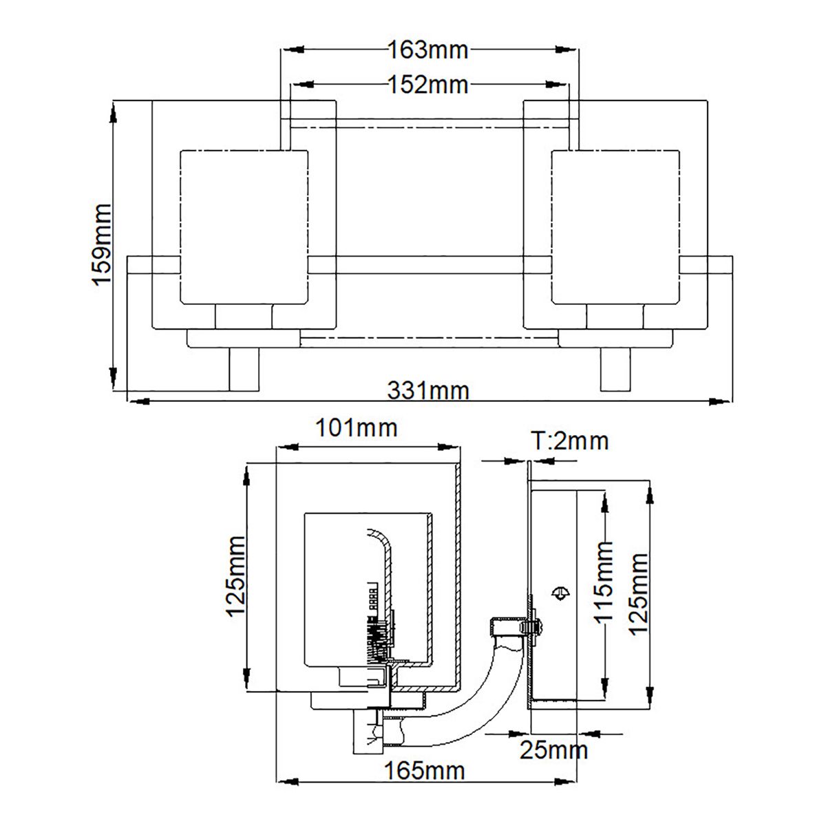 Quoizel Wall Light from the Kolt range. Kolt 2 Light Wall Light – SKU QZ-KOLT2-PC-BATH