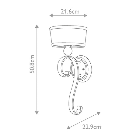 Quoizel Wall Light from the Madison Manor range. Madison Manor 1 Light Wall Light - Imperial Silver Product Code = QZ-MADISON-MANOR1-IS