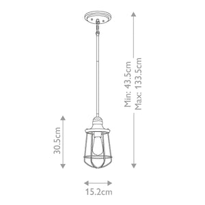 Quoizel Pendant from the Marine range. Marine 1 Light Mini Pendant - interior  Product Code = QZ-MARINE-P