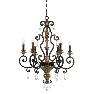 Quoizel Chandelier from the Marquette range. Marquette 6 Light Chandelier Product Code = QZ-MARQUETTE6-A