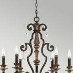Quoizel Chandelier from the Marquette range. Marquette 6 Light Chandelier – SKU QZ-MARQUETTE6-A