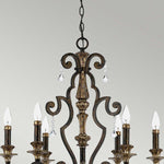 Quoizel Chandelier from the Marquette range. Marquette 6 Light Chandelier Product Code = QZ-MARQUETTE6-A