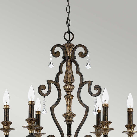 Quoizel Chandelier from the Marquette range. Marquette 6 Light Chandelier Product Code = QZ-MARQUETTE6-A
