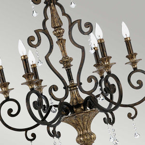 Quoizel Chandelier from the Marquette range. Marquette 6 Light Chandelier Product Code = QZ-MARQUETTE6-A