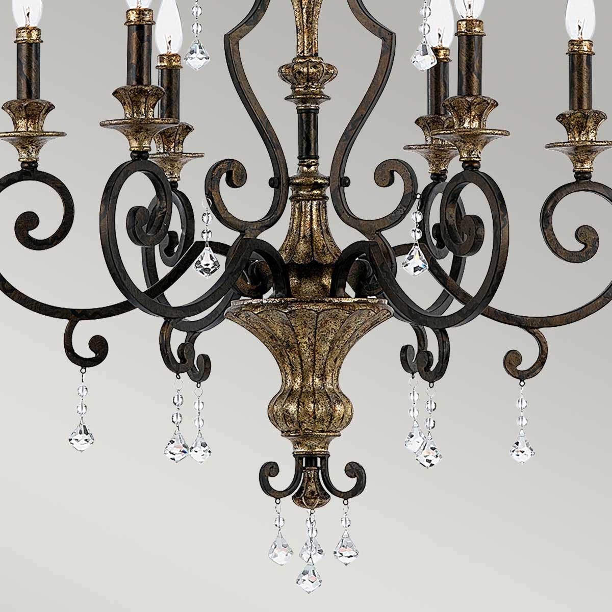 Quoizel Chandelier from the Marquette range. Marquette 6 Light Chandelier Product Code = QZ-MARQUETTE6-A