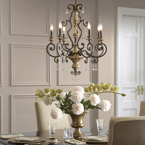 Quoizel Chandelier from the Marquette range. Marquette 6 Light Chandelier Product Code = QZ-MARQUETTE6-A