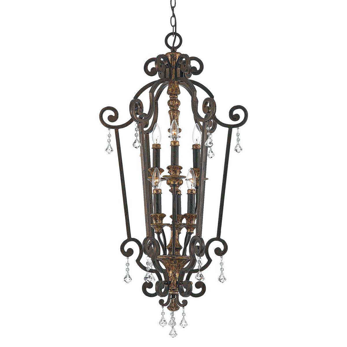 Quoizel Chandelier from the Marquette range. Marquette 6 Light Chandelier Product Code = QZ-MARQUETTE6-B
