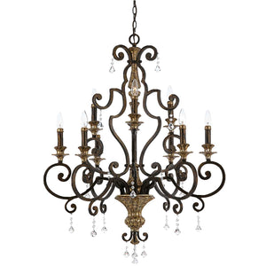 Quoizel Chandelier from the Marquette range. Marquette 9 Light Chandelier Product Code = QZ-MARQUETTE9