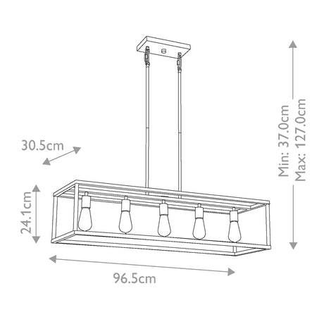 Quoizel Chandelier from the New Harbor range. New Harbor 5 Light Island Chandelier Product Code = QZ-NEW-HARBOR-ISLE