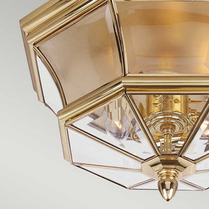 Quoizel Ceiling Flush from the Newbury range. Newbury 3 Light Flush Product Code = QZ-NEWBURY-F-PB