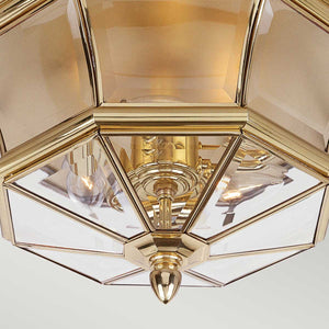 Quoizel Ceiling Flush from the Newbury range. Newbury 3 Light Flush Product Code = QZ-NEWBURY-F-PB
