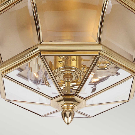 Quoizel Ceiling Flush from the Newbury range. Newbury 3 Light Flush Product Code = QZ-NEWBURY-F-PB