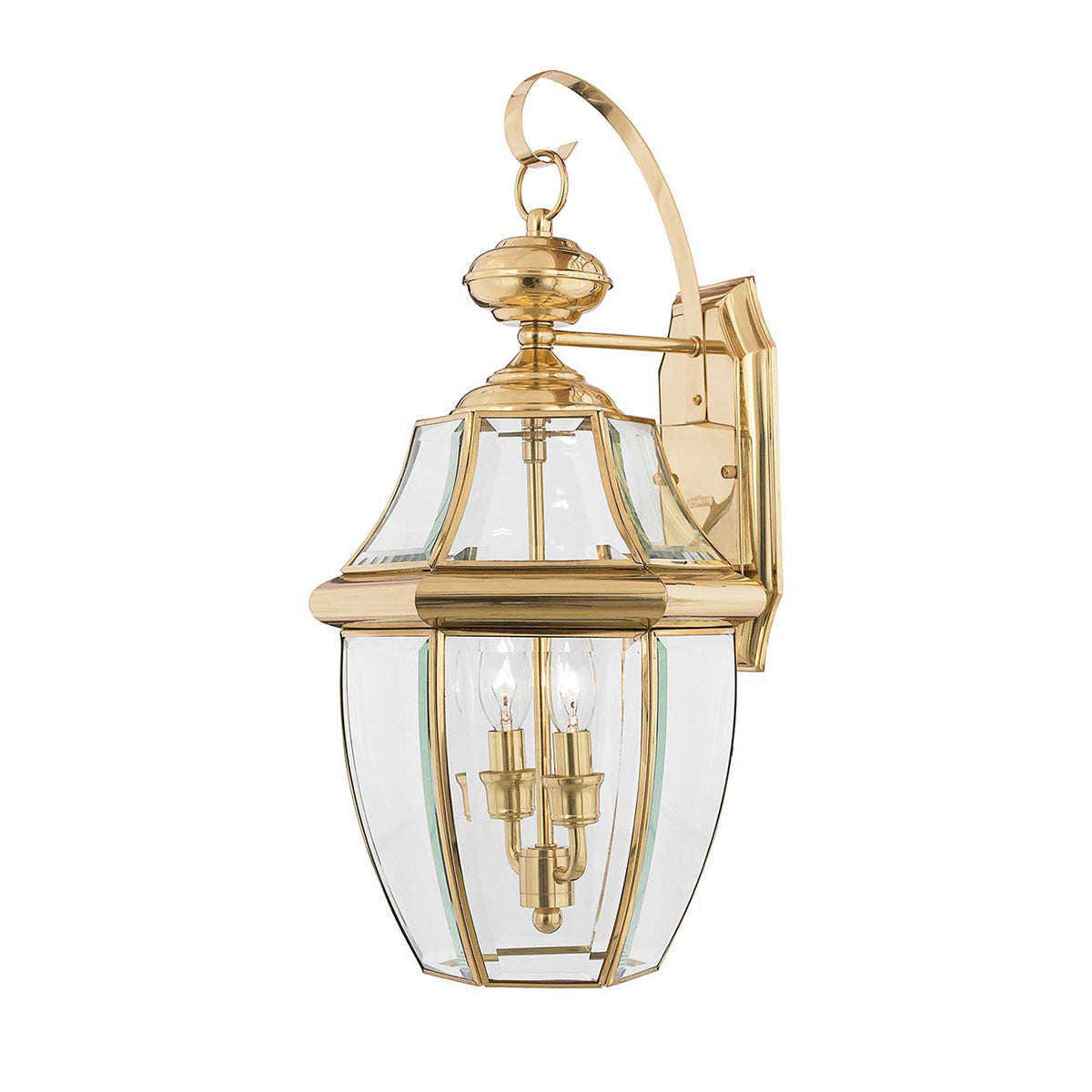 Quoizel Outdoor Wall Light from the Newbury range. Newbury 2 Light Large Wall Lantern Product Code = QZ-NEWBURY2-L-PB