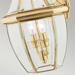 Quoizel Outdoor Wall Light from the Newbury range. Newbury 2 Light Large Wall Lantern – SKU QZ-NEWBURY2-L-PB