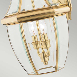 Quoizel Outdoor Wall Light from the Newbury range. Newbury 2 Light Large Wall Lantern Product Code = QZ-NEWBURY2-L-PB