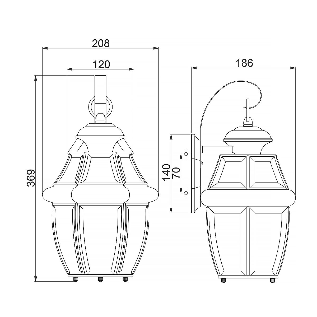Quoizel Outdoor Wall Light from the Newbury range. Newbury 1 Light Medium Wall Lantern – SKU QZ-NEWBURY2-M-AC