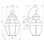Quoizel Outdoor Wall Light from the Newbury range. Newbury 1 Light Small Wall Lantern – SKU QZ-NEWBURY2-S-PB