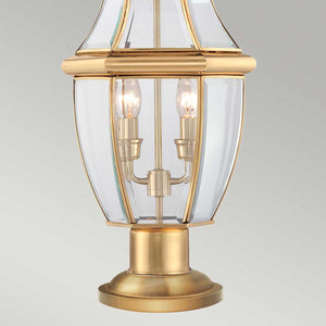 Quoizel Pedestal Lantern from the Newbury range. Newbury 2 Light Pedestal Product Code = QZ-NEWBURY3-L-PB