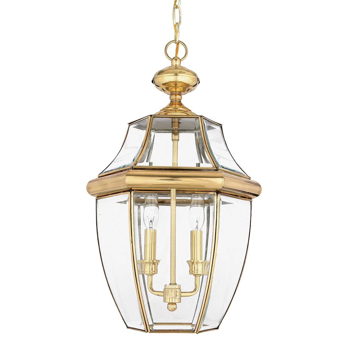 Quoizel Outdoor Hanging from the Newbury range. Newbury 2 Light Large Chain Lantern Product Code = QZ-NEWBURY8-L-PB