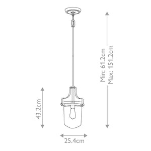 Quoizel Pendant from the Penn Station range. Penn Station 1 Light Mini Pendant Product Code = QZ-PENN-STATION-S-WT