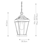 Quoizel Outdoor Hanging from the Ravine range. Ravine Medium Chain Lantern – SKU QZ-RAVINE8-M