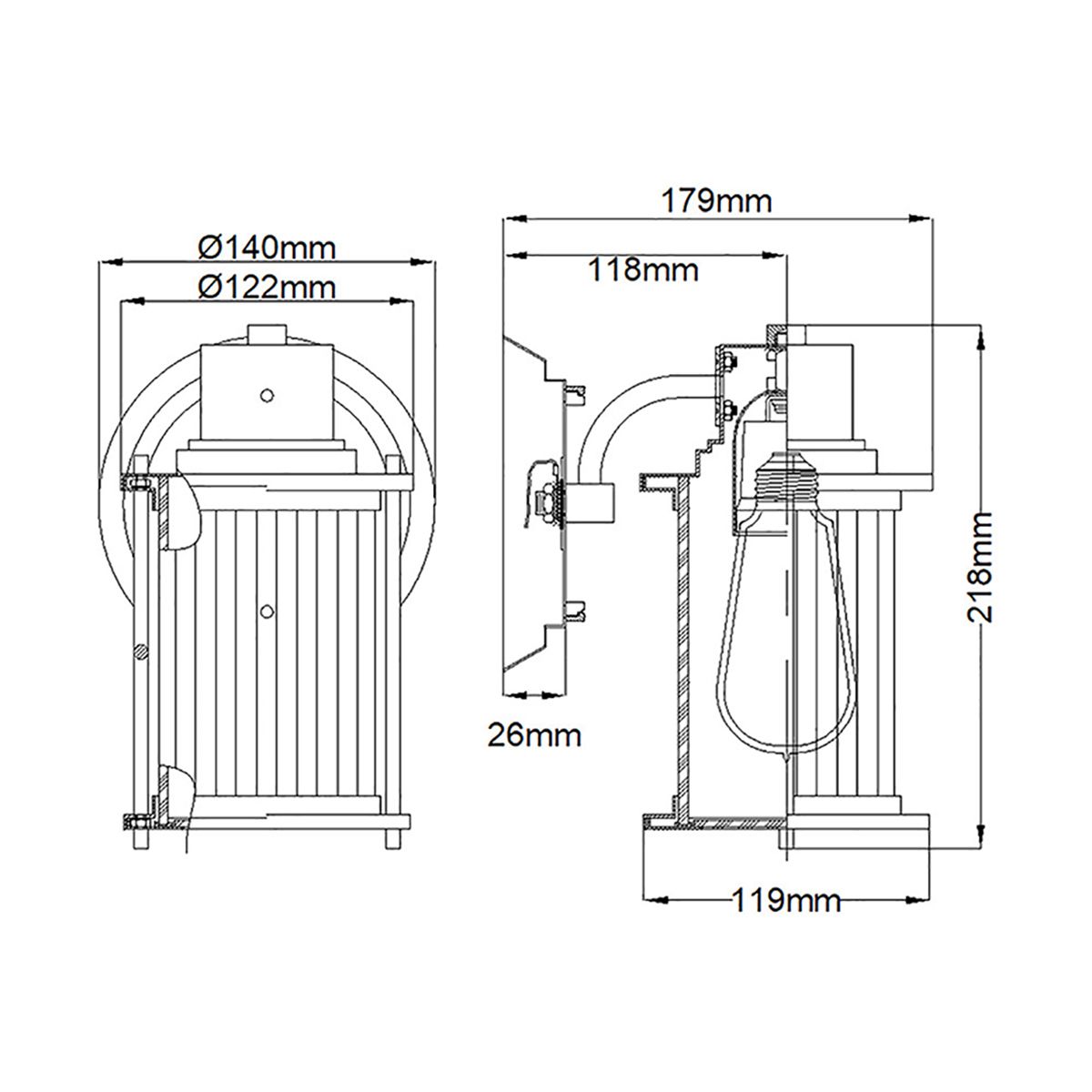 Quoizel Wall Light from the Riggs range. Riggs 1 Light Wall Light – SKU QZ-RIGGS1-BATH-WS