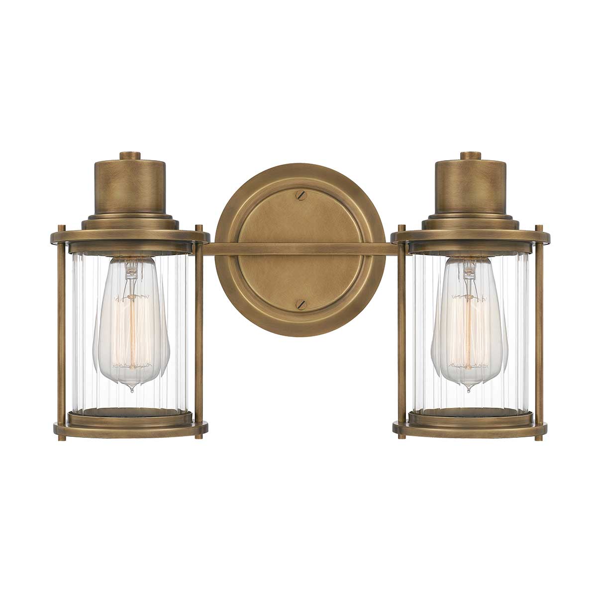 Quoizel Wall Light from the Riggs range. Riggs 2 Light Wall Light Product Code = QZ-RIGGS2-BATH-WS