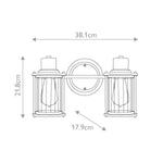 Quoizel Wall Light from the Riggs range. Riggs 2 Light Wall Light – SKU QZ-RIGGS2-BATH-WS