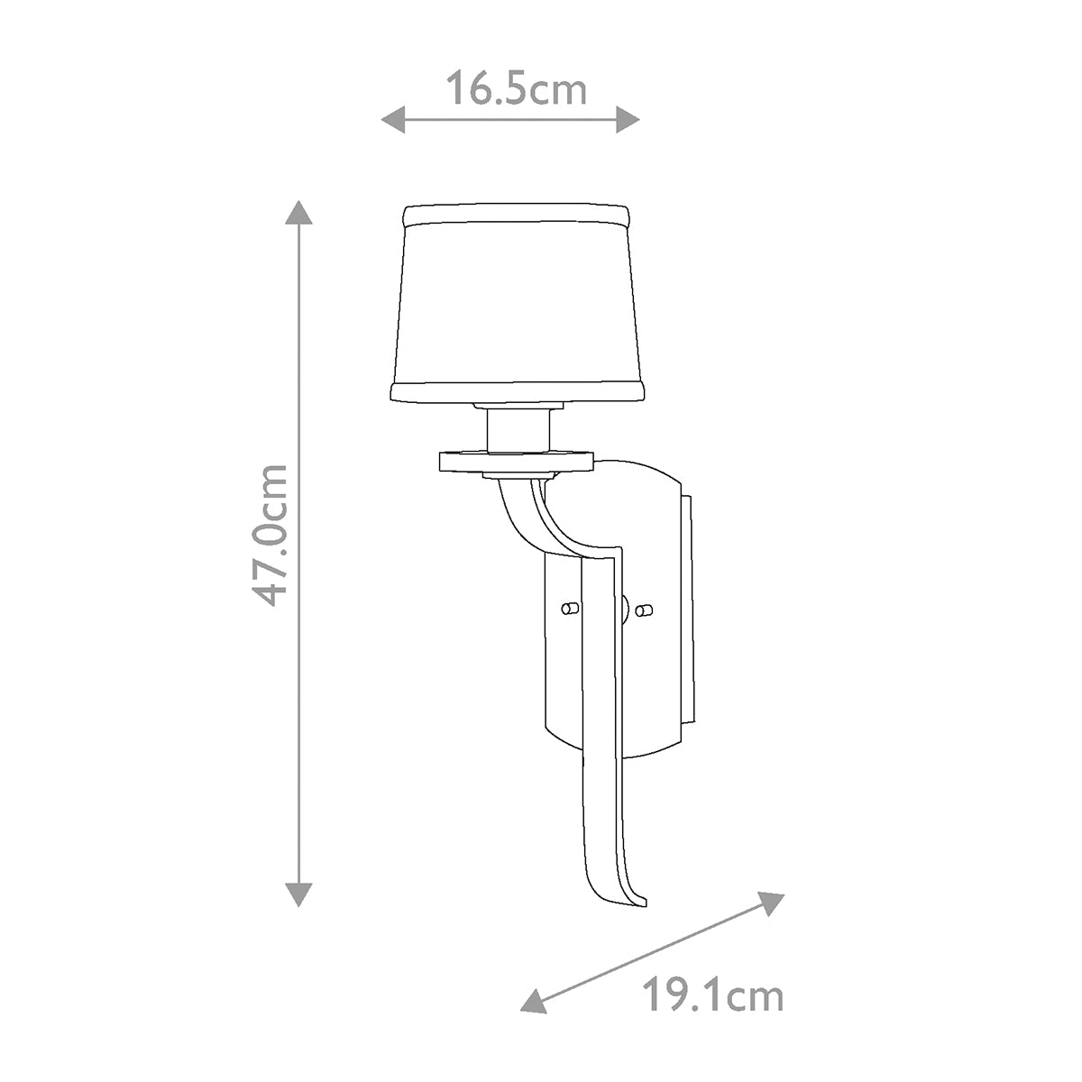 Quoizel Wall Light from the Sutton Place range. Sutton Place 1 Light Wall Light Product Code = QZ-SUTTON-PLACE1