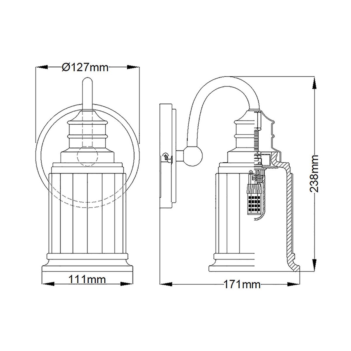 Quoizel Wall Light from the Swell range. Swell 1 Light Wall Light – SKU QZ-SWELL1-PC-BATH