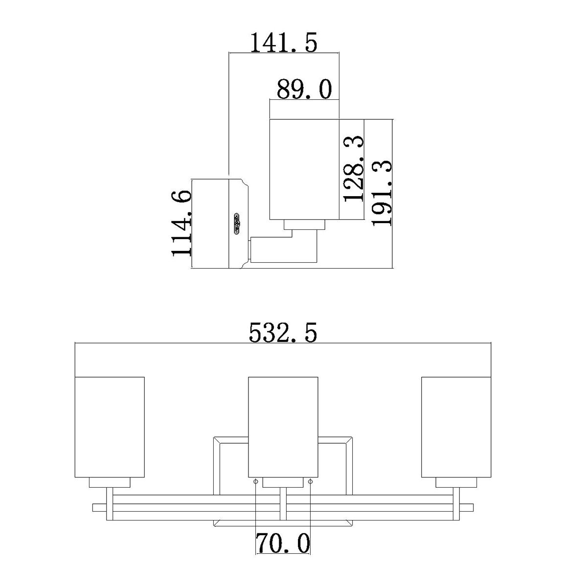 Quoizel Wall Light from the Taylor range. Taylor 3 Light Wall Light – SKU QZ-TAYLOR3-BATH