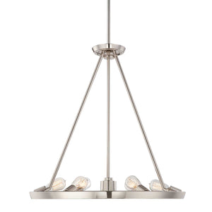 Quoizel Chandelier from the Theater Row range. Theater Row 6 Light Chandelier - Imperial Silver Product Code = QZ-THEATER-ROW6IS