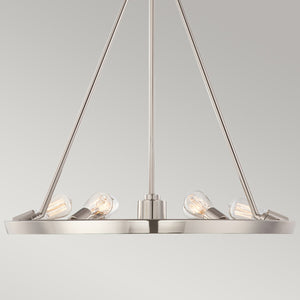 Quoizel Chandelier from the Theater Row range. Theater Row 6 Light Chandelier - Imperial Silver Product Code = QZ-THEATER-ROW6IS