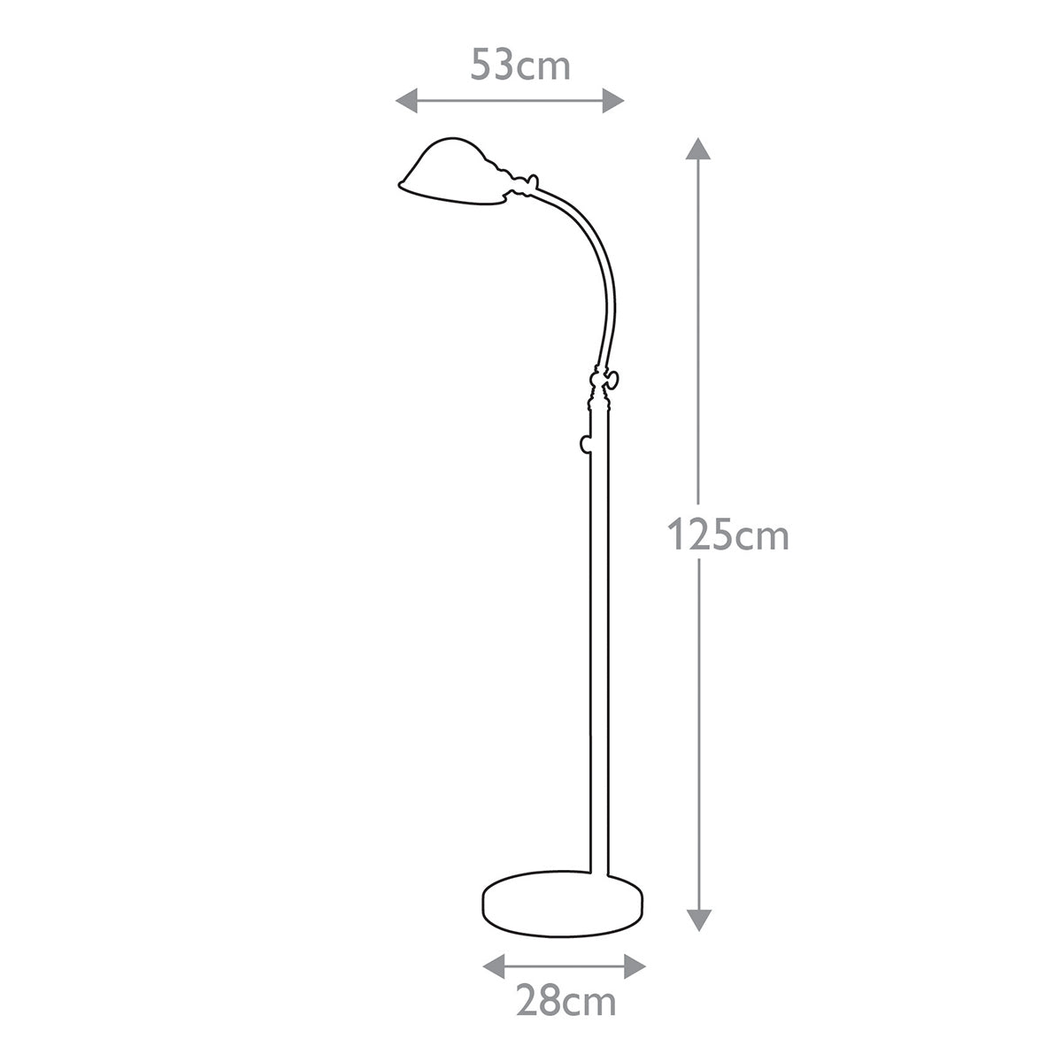 Quoizel Floor Lamp from the Thompson range. Thompson LED Floor Lamp in Brushed Nickel Product Code = QZ-THOMPSON-FLBN