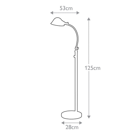 Quoizel Floor Lamp from the Thompson range. Thompson LED Floor Lamp in Brushed Nickel Product Code = QZ-THOMPSON-FLBN