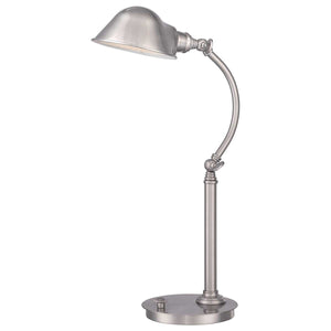 Quoizel Table Lamp from the Thompson range. Thompson LED Table Lamp in Brushed Nickel Product Code = QZ-THOMPSON-TLBN