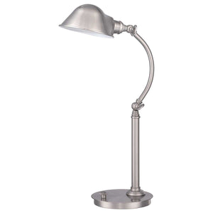 Quoizel Table Lamp from the Thompson range. Thompson LED Table Lamp in Brushed Nickel Product Code = QZ-THOMPSON-TLBN