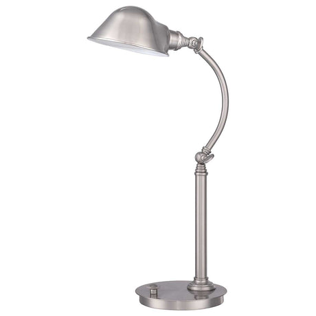 Quoizel Table Lamp from the Thompson range. Thompson LED Table Lamp in Brushed Nickel Product Code = QZ-THOMPSON-TLBN