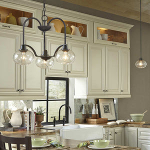 Quoizel Pendant from the Trilogy range. Trilogy 3 Light Pendant - Old Bronze Product Code = QZ-TRILOGY-3P