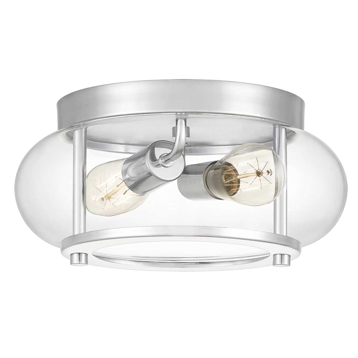 Quoizel Ceiling Flush from the Trilogy range. Trilogy 2 Light Flush Product Code = QZ-TRILOGY-F-S-BATH