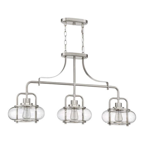 Quoizel Pendant from the Trilogy range. Trilogy 3 Light Island Light Product Code = QZ-TRILOGY-ISLE-BN