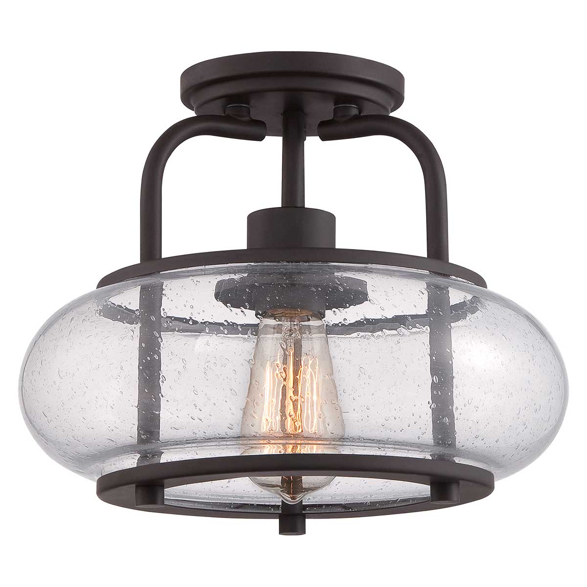 Quoizel Ceiling Semi-Flush from the Trilogy range. Trilogy 1 Light Small Semi-Flush Product Code = QZ-TRILOGY-SF-S