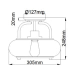 Quoizel Ceiling Semi-Flush from the Trilogy range. Trilogy 1 Light Small Semi-Flush – SKU QZ-TRILOGY-SF-S
