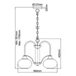 Quoizel Chandelier from the Trilogy range. Trilogy 3 Light Chandelier – SKU QZ-TRILOGY3-BN