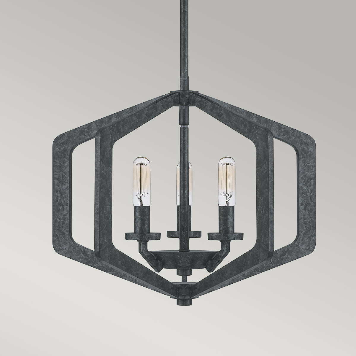 Quoizel Pendant from the Vanguard range. Vanguard 3 Light Pendant Product Code = QZ-VANGUARD-3P-OK