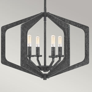 Quoizel Pendant from the Vanguard range. Vanguard 4 Light Pendant Product Code = QZ-VANGUARD-4P-OK