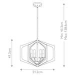Quoizel Pendant from the Vanguard range. Vanguard 4 Light Pendant – SKU QZ-VANGUARD-4P-OK