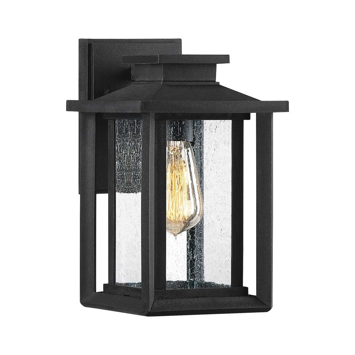 Quoizel Outdoor Wall Light from the Wakefield range. Wakefield 1 Wall Lantern - Small – SKU QZ-WAKEFIELD-S-TBK