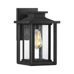 Quoizel Outdoor Wall Light from the Wakefield range. Wakefield 1 Wall Lantern - Small – SKU QZ-WAKEFIELD-S-TBK