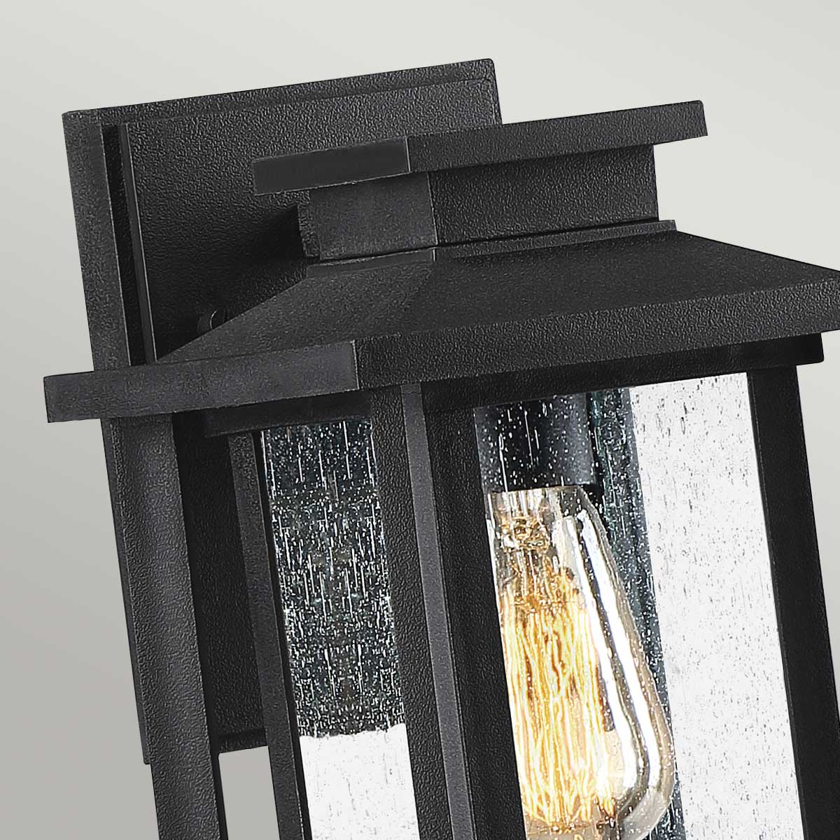 Quoizel Outdoor Wall Light from the Wakefield range. Wakefield 1 Wall Lantern - Small Product Code = QZ-WAKEFIELD-S-TBK